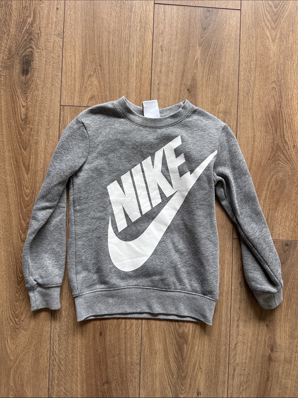 Size 4/5 Nike Gray Kids Sweatshirt with White Logo